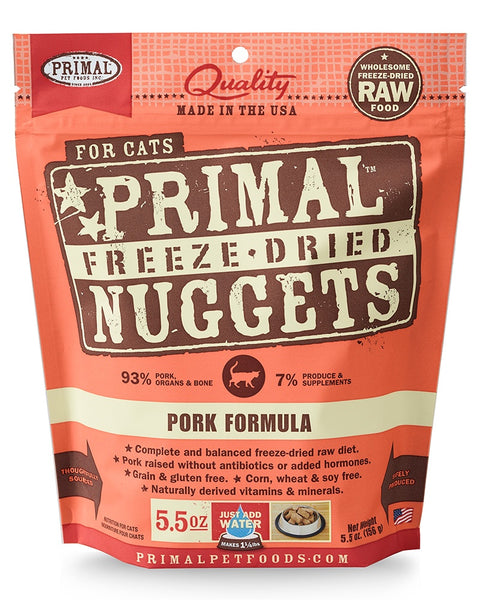Primal Feline Freeze-Dried Pork Nuggets 5.5oz