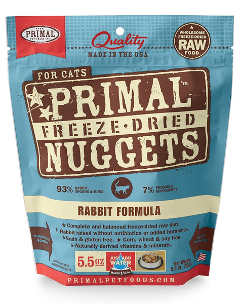 Primal Feline Freeze-Dried Rabbit Nuggets 14oz