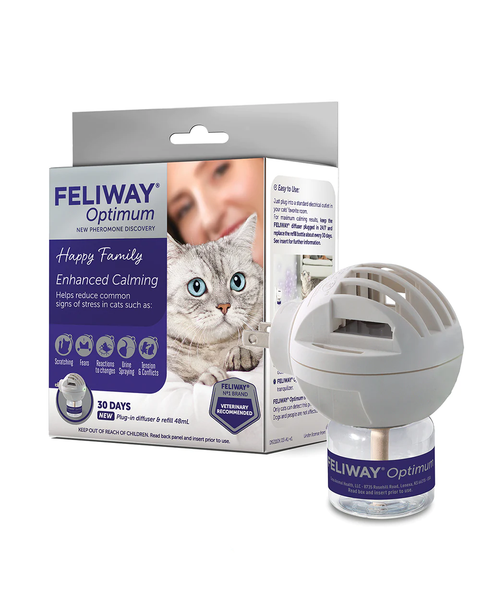 Feliway Optimum Calming Pheromone Diffuser + Refill Kit for Cats