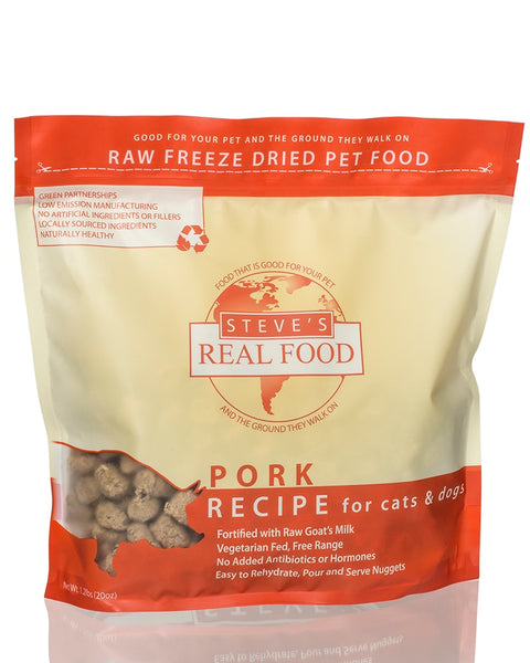 Steve's Real Food Freeze-Dried Pork Dog & Cat Food 20oz