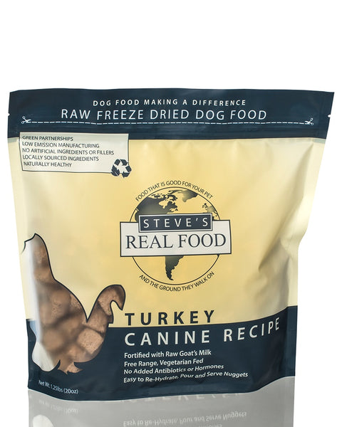 Steve's Real Food Freeze-Dried Turkey Dog Food 20oz