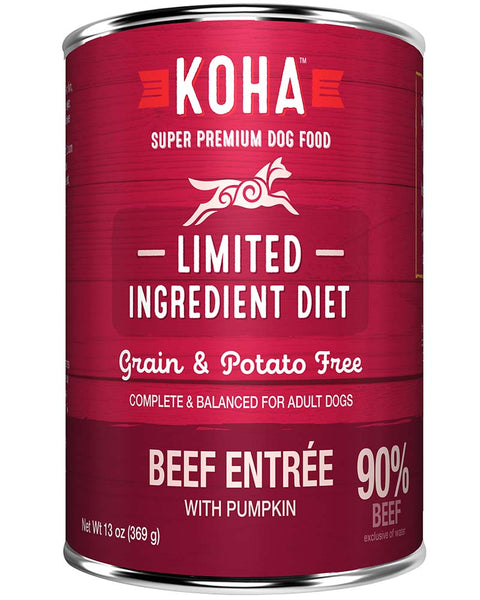 Koha Limited Ingredient Beef Entrée with Pumpkin Wet Dog Food 13oz