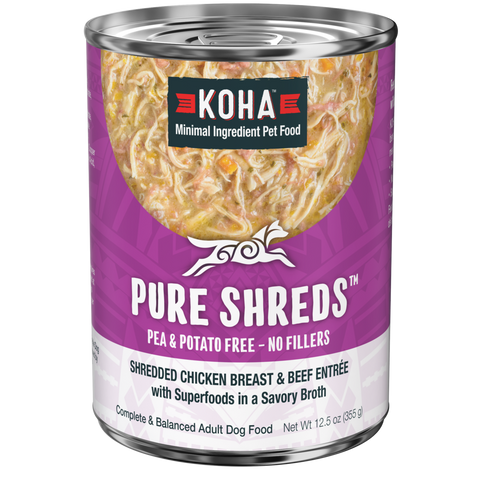 Koha Pure Shreds Chicken Breast & Beef Entree for Dogs 12.5oz