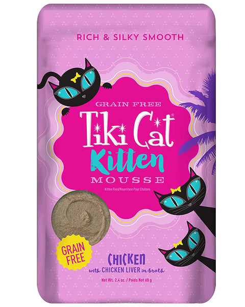 Tiki Cat Kitten Mousse Chicken with Chicken Liver Wet Cat Food Pouch 2.8oz