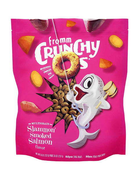 Fromm Crunchy O's Slammon Smoked Salmon Dog Treats 26oz