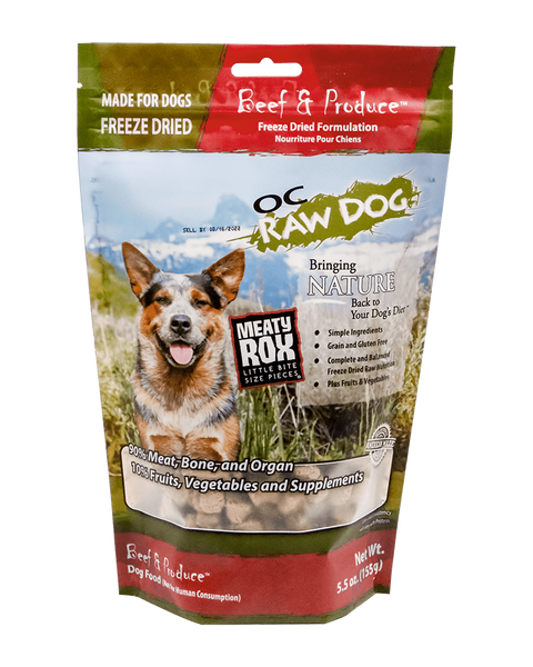 OC Raw Freeze-Dried Beef & Produce Rox for Dogs 5.5oz