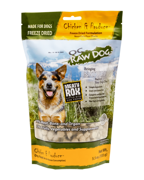 OC Raw Freeze-Dried Chicken & Produce Rox for Dogs 5.5oz