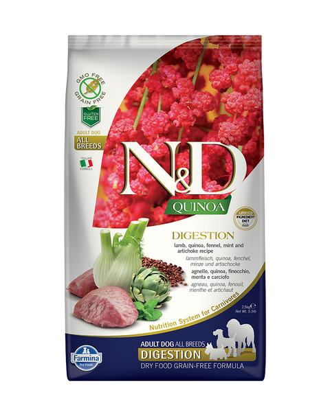 Farmina N&D Quinoa Digestion Lamb Mini Adult Dry Dog Food 5.5lb