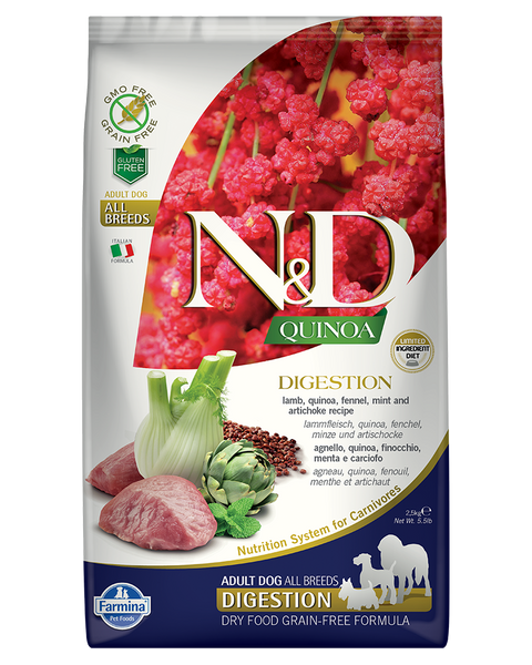 Farmina N&D Quinoa Digestion Lamb Adult Dry Dog Food 15.4lb