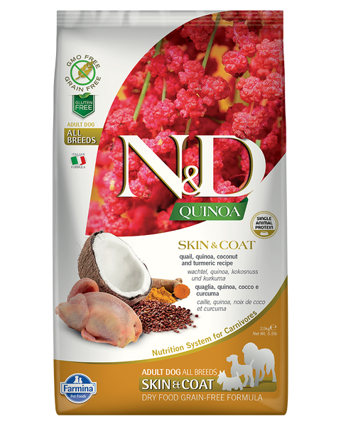 Farmina N&D Quinoa Skin & Coat Quail Adult Dry Dog Food 15.4lb