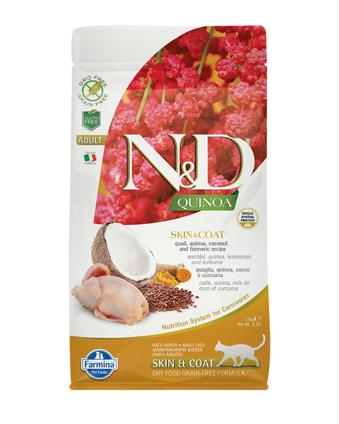Farmina N&D Quinoa Skin & Coat Quail Adult Dry Cat Food 3.3lb
