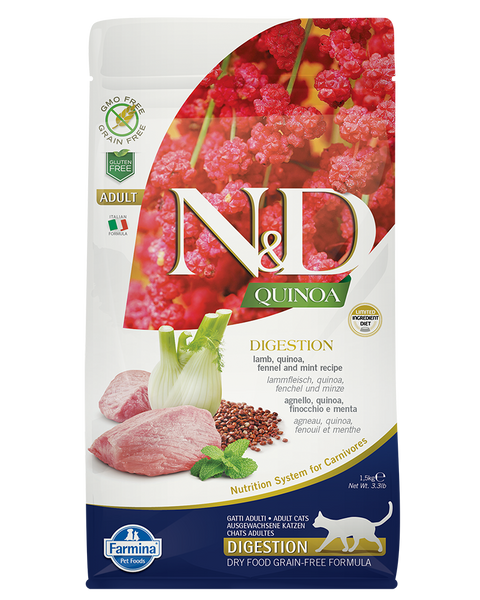Farmina N&D Quinoa Digestion Lamb Adult Cat Food 11lb