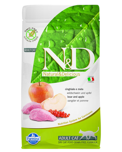Farmina N&D Prime Boar & Apple Adult Dry Cat Food 11lb