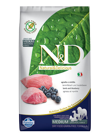 Farmina N&D Prime Lamb & Blueberry Medium Adult Dry Dog Food 26.4lb (Special Order)