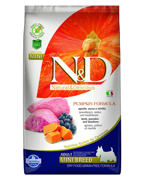 Farmina N&D Pumpkin Lamb & Blueberry Adult Mini Dry Dog Food 15lb
