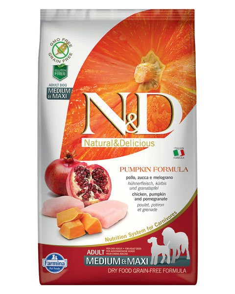 Farmina N&D Pumpkin Chicken & Pomegranate Adult Medium & Maxi Dry Dog Food 26.4lb