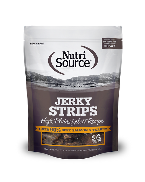 NutriSource Jerky Strips - High Plains Select Dog Treats 4oz