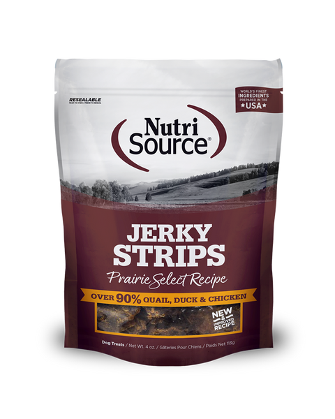 NutriSource Jerky Strips - Prairie Select Dog Treats 4oz