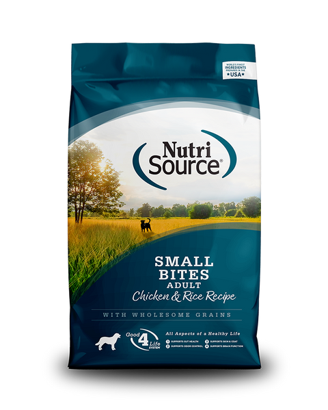 NutriSource Adult Small Bites Chicken & Rice Dry Dog Food 15lb