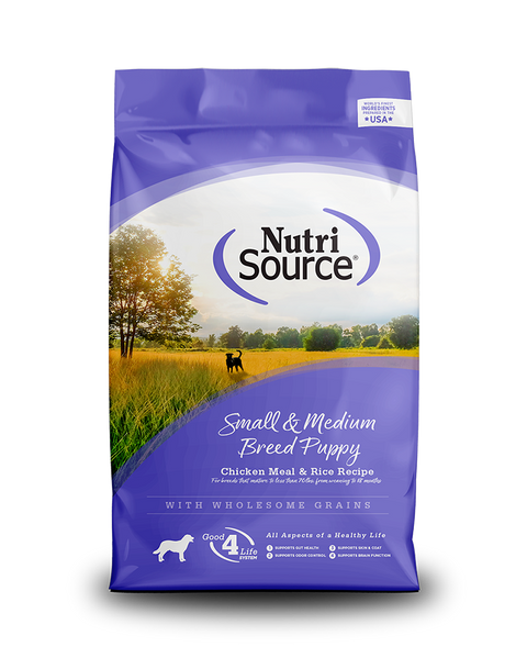 NutriSource Small & Medium Breed Puppy Chicken & Rice Dry Dog Food 15lb