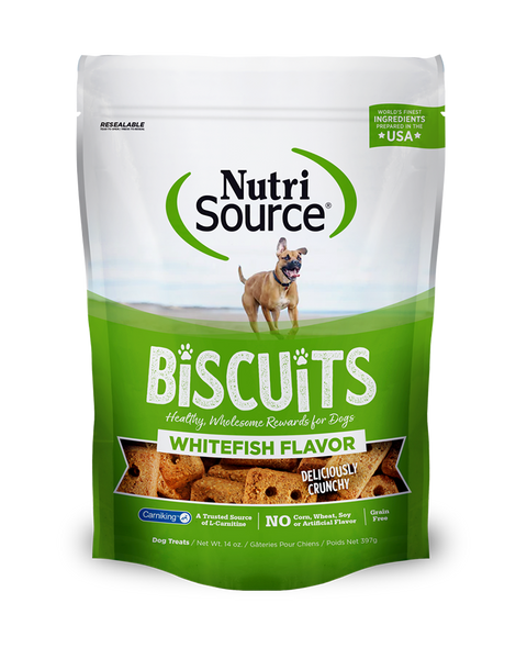 NutriSource Biscuits - Whitefish Flavored Dog Treats 14oz