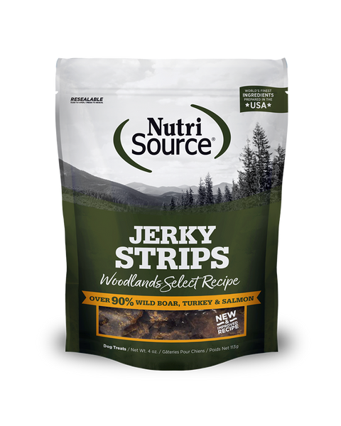 NutriSource Jerky Strips - Woodlands Select Dog Treats 4oz