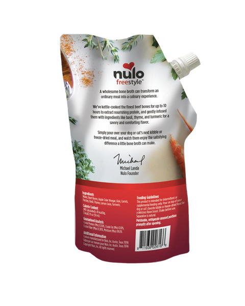 Nulo Freestyle Hearty Beef Bone Broth for Dogs & Cats 20oz