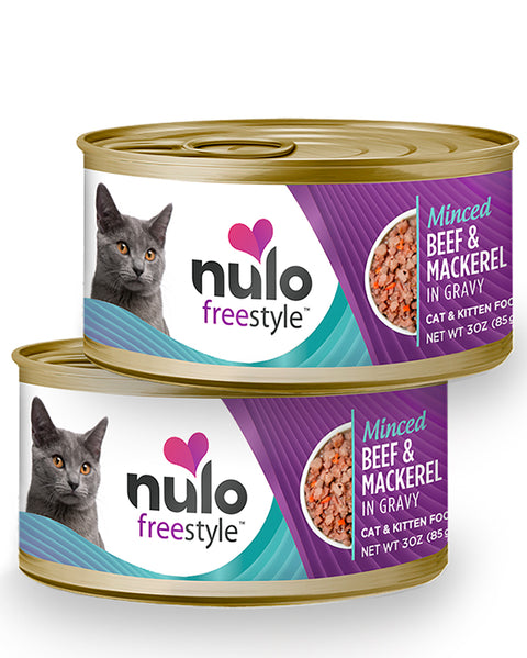 Nulo Freestyle Beef & Mackerel Minced Wet Cat Food 3oz