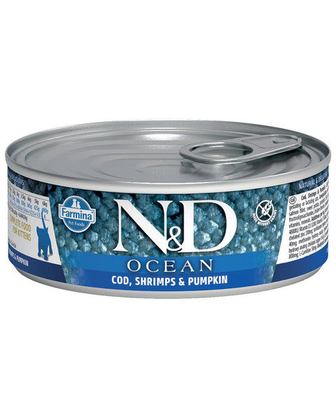 Farmina N&D Ocean Cod, Shrimp & Pumpkin Wet Cat Food 2.8oz