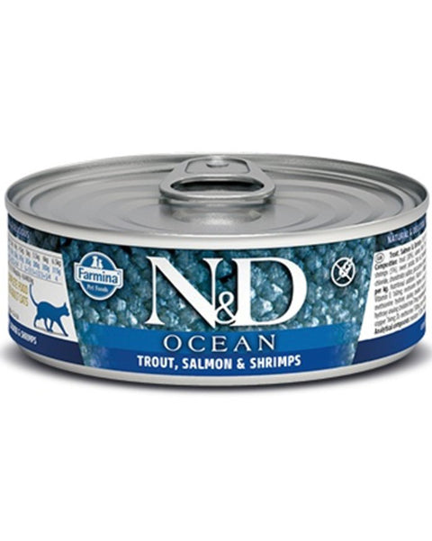 Farmina N&D Ocean Trout, Salmon & Shrimp Wet Cat Food 2.8oz