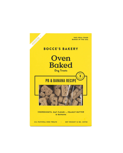 Bocce's Bakery Oven Baked Peanut Butter & Banana Biscuits Dog Treats 14oz