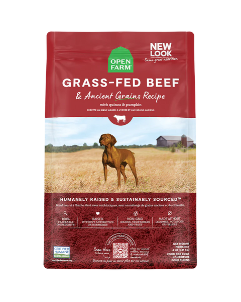 Open Farm Grass-Fed Beef & Ancient Grains Dry Dog Food 22lb