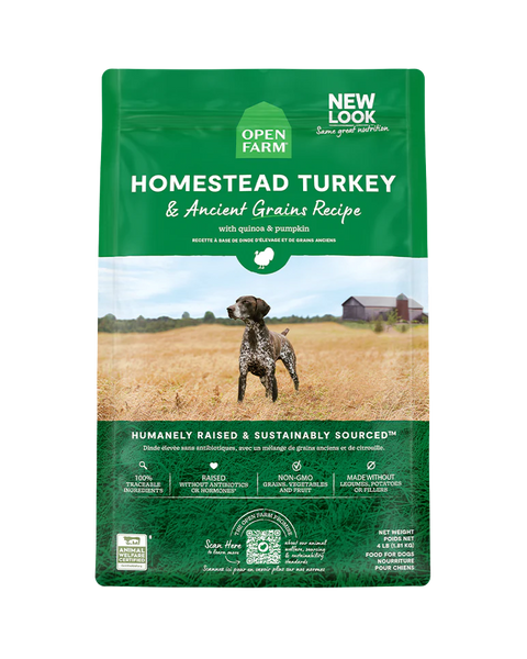 Open Farm Homestead Turkey Ancient Grains Dry Dog Food 22lb