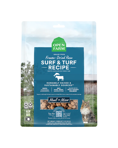 Open Farm Surf & Turf Freeze-Dried Raw Cat Food 9oz