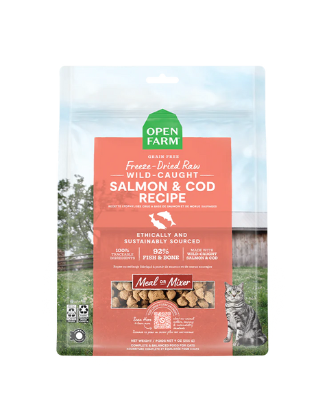 Open Farm Salmon & Cod Freeze-Dried Raw Cat Food 3.5oz