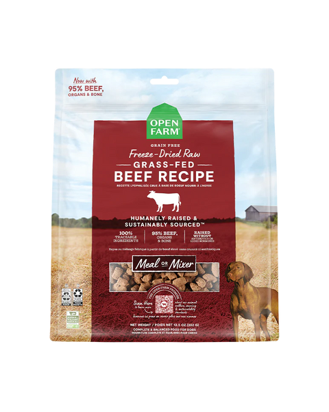 Open Farm Freeze-Dried Raw Grass-Fed Beef Dog Food 13.5oz