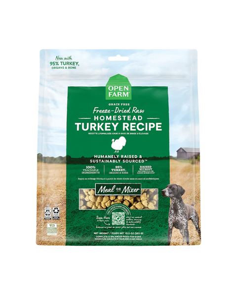 Open Farm Freeze-Dried Raw Homestead Turkey Dog Food 22oz
