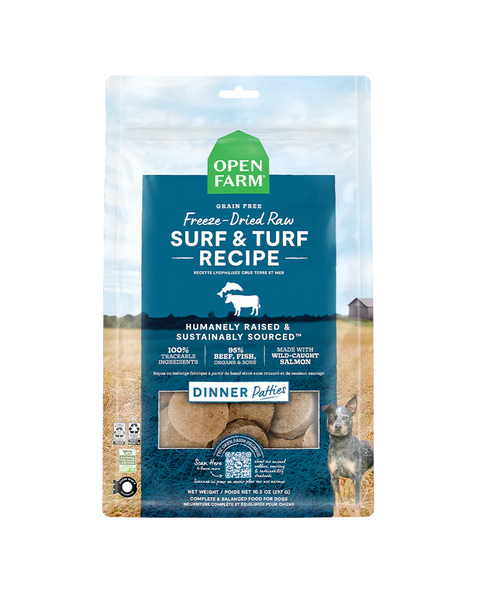 Open Farm Freeze-Dried Raw Surf & Turf Patties for Dogs 17.5oz