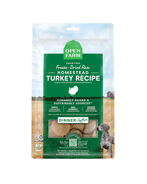 Open Farm Freeze-Dried Raw Turkey Patties for Dogs 10.5oz