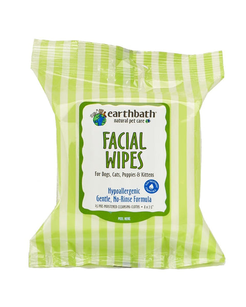Earthbath Hypo-Allergenic Gentle Facial Wipes for Dogs & Cats