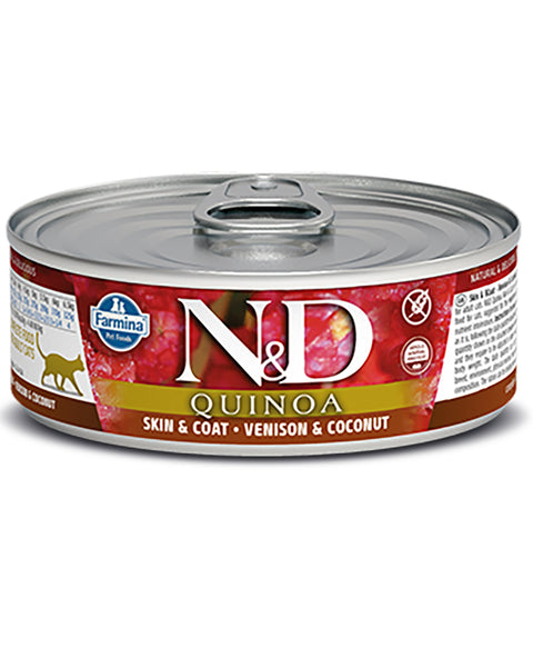 Farmina N&D Quinoa Skin & Coat Venison Wet Cat Food 2.8oz