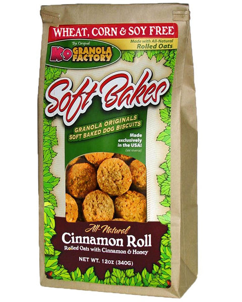 K9 Granola Factory Cinnamon Roll Soft Bakes Dogs Treats 12oz