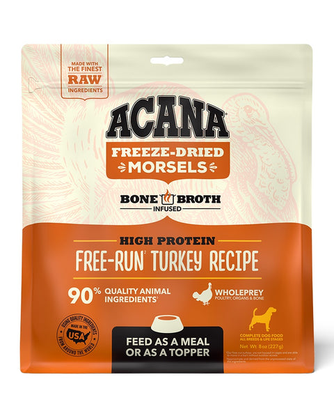 Acana Freeze-Dried Dog Food - Free-Run Turkey Morsels 8oz