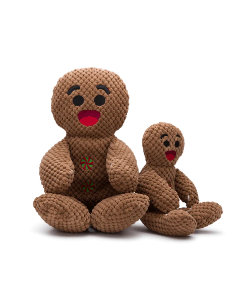 FabDog Floppy Holiday Gingerbread Man Plush Dog Toy