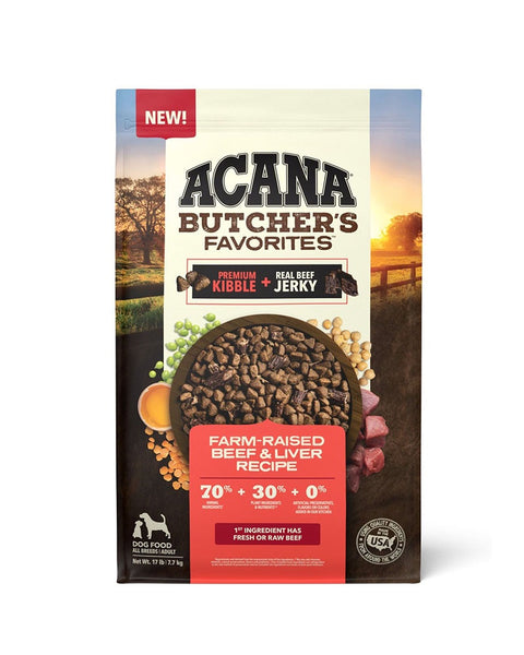 Acana Butcher's Favorites Farm-Raised Beef & Liver Dry Dog Food 17lb