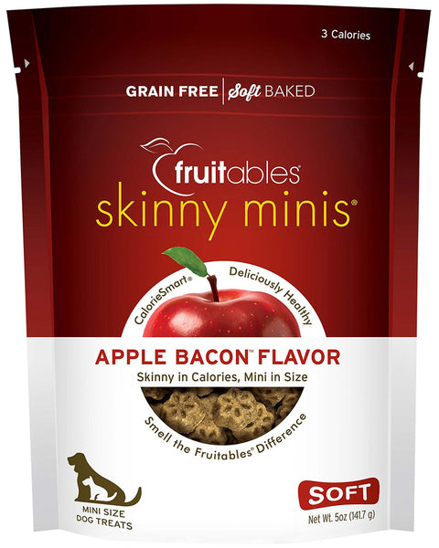 Fruitables Skinny Minis Soft & Chewy Apple Bacon Dog Treats 5oz