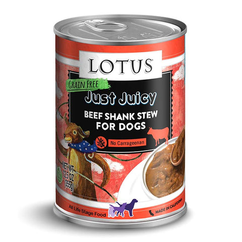 Lotus Just Juicy Beef Shank Stew Wet Dog Food 12.5oz