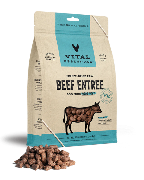 Vital Essentials Freeze-Dried Beef Mini Nibs Dog Food 14oz