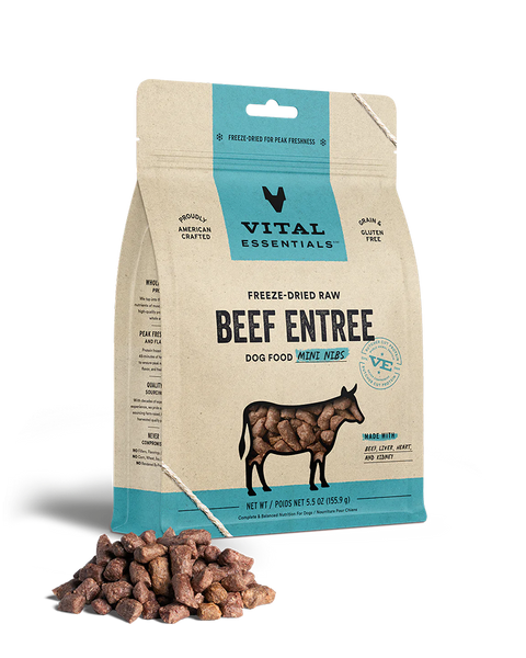 Vital Essentials Freeze-Dried Beef Mini Nibs Dog Food 5.5oz