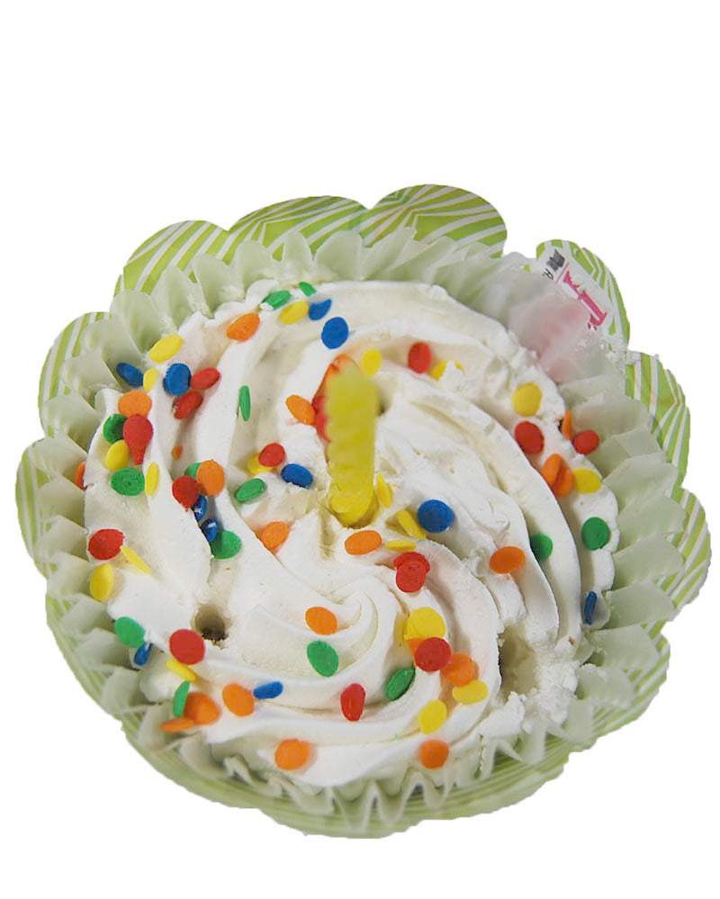 Dog Birthday Cupcake with Candle 3"